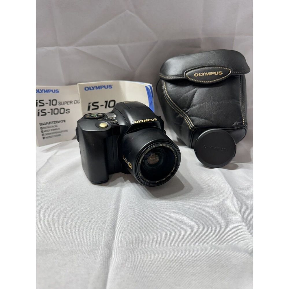 Olympus IS-10  Super DLX‎ 28-110mm lens 35mm Film Camera 4xZoom Twin Flash +Case